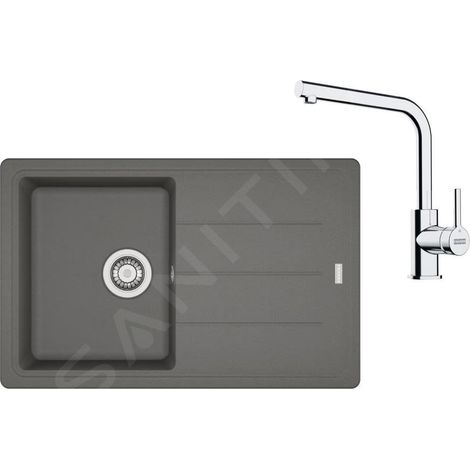 Franke Colonnes - Set de cuisine G263ŠK, évier en fragranit BFG 611-78 + robinet FS 3230.031, gris pierre / chrome 114.0700.738 (1/4)