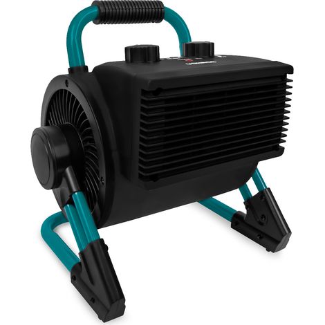 VONROC Pro Elektrische Heizung - Heizlüfter - Garagen- & Werkstattheizung - 1350W/2000W - Keramik - 2 Heizstufen & Kühlgebläse - Thermostat - Mit 90°-Neigungsfunktion - 20m2