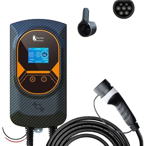 Cargador para coches eléctricos, equilibrio dinámico de carga, control mediante aplicación móvil, 11 kW 16 A trifásico, Tipo 2 (1/2)