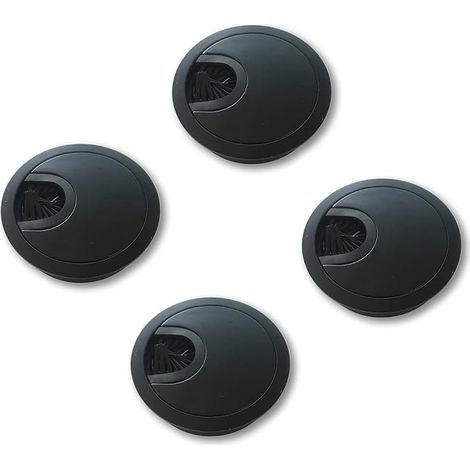 Couvercle Passe Câbles Fil Rond Ø50mm pour Encastrer sur Table de Bureau Organisateur de Cables pour Meuble Noir Métal Brossé Passage de Câble Cache-Câble (1/5)