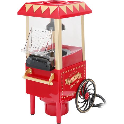 Automatische rote Popcornmaschine im Retro-Stil, 220-V-Elektro-Popcornmaschine für Geburtstagsfeiern, als Geschenk für Zuhause, mit EU-Stecker (1/5)