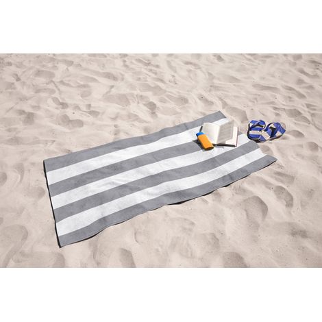 Telo Mare In Morbida Spugna Jacquard Antisabbia 100% Pregiato Cotone Egiziano Asciugamano Spiaggia 380 Gr YachtGrigio (1/5)