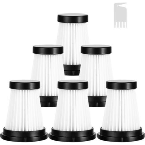6 pièces de Rechange de Filtre HEPA et 1 pièce de Brosse de Nettoyage pour Moosoo K12, K12 Pro, K13 Aspirateur à Batterie/Genius Invictus One 1.0 X7/2.0 Aspirateur à Main sans Fil Accessoires (1/5)