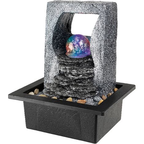 Fontana decorativa per interni ed esterni con LED RGB e sfera di cristallo (con cavo da 2 metri) (1/2)