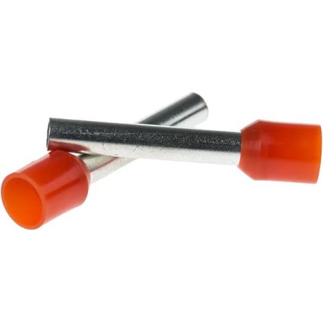 Embout de câblage RS PRO, 4mm², Orange, longueur 18mm