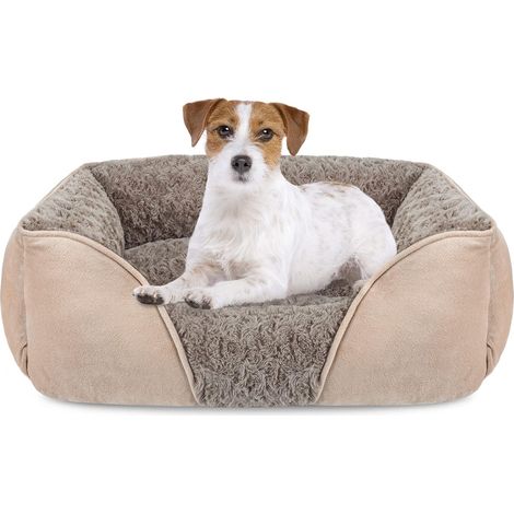 JOEJOY Hundekorb (mittelgroß), waschbares Plüsch-Hundebett, rutschfestes Anti-Angst-Kissen, weicher Komfort für kleine und mittelgroße Hunde und Katzen, 63 x 53 x 20 cm (1/5)