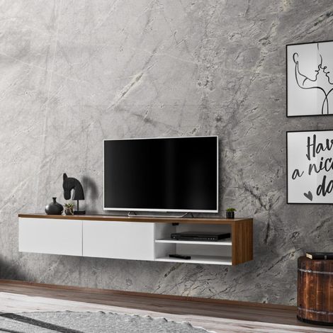 Meuble TV "RTV Dallas" 180cm Blanc & Chêne (1/5)
