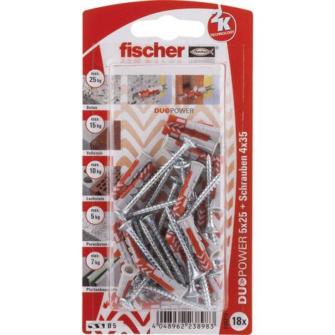 Fischer 18x DUOPOWER 5X25 S con vite - 535213