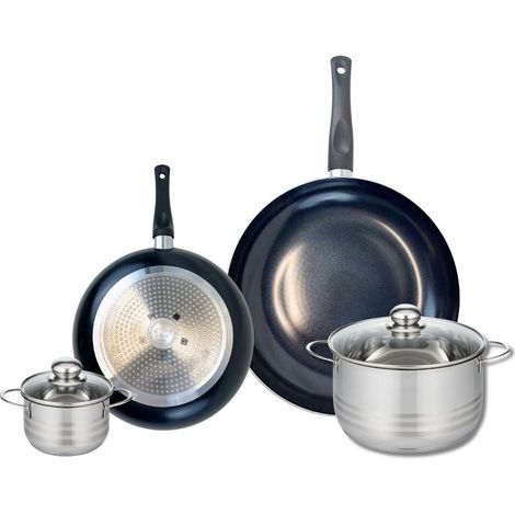 Ensemble de 2 Poêles de cuisson 24 et 32 cm et 2 faitouts 12 et 20 cm Elo Prima Brillant (1/5)