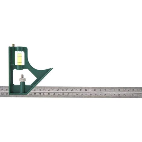 Righello ad angolo regolabile – acciaio inossidabile – 300 mm – 45/90° – livella a bolla