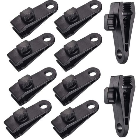 10 Sets Planenclips für Zelte, Planenklammern, Markisenclips, Zeltclips, für Autozelte, Planen, Markisen, Camping (1/5)