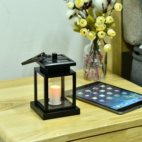 Solarbetriebene LED-Gartenlaterne mit Kerzenlichtfunktion für Wand, Zaun und Rasen (1/5)