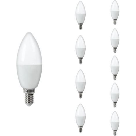 Ampoule LED E14 4.8W C37 - Pack de 10 - Blanc Neutre 4000K - 5500K - SILAMP (1/2)