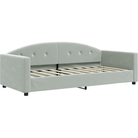 Day Bed without Mattress Light Grey 90x190 cm Single Velvet vidaXL