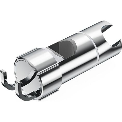 Support de Douche Réglable avec 2 Crochets, Universel Support de Pommeau de Douche pour Barre de Douche de 16-27 mm, ABS Chromé Support Douchette à Main, Installation Facile (1/4)
