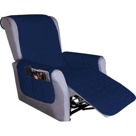 Copripoltrona per Poltrona reclinabile Relax con Doppie Tasche Blu