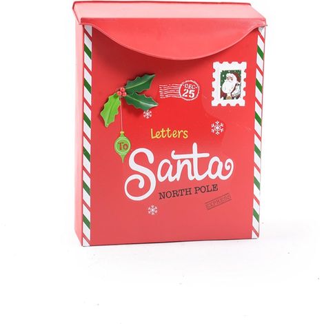 Cassetta postale Babbo Natale per lettere colore rosso decorazione natalizia