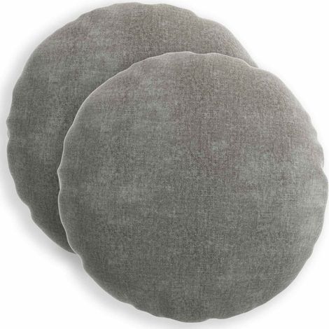 Housse de coussin 2 pc HEERLEN Gris foncé Ø 60 cm vidaXL (1/5)