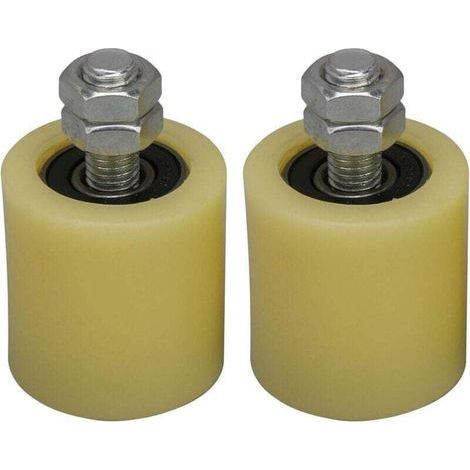 M12 48 x 50mm roue de guidage de roulement à rouleaux en acier PP avec insert de roulement 6201 pour porte électrique Pack de 2 (1/5)
