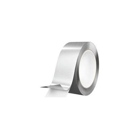 Lot de 10 rubans adhésifs en feuille d'aluminium de 2 mil d'épaisseur, avec doublure, résistant à 250 degrés, 15 m x 50 mm (argenté)