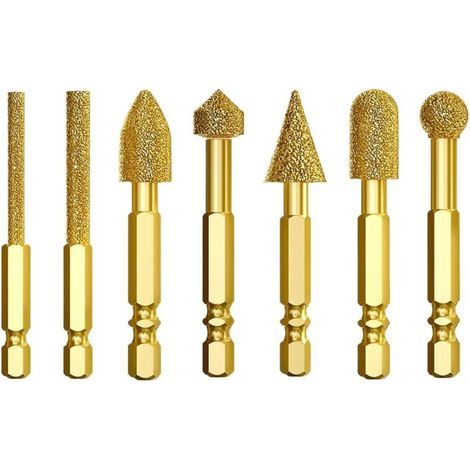 Set di frese in carburo, kit di lime rotanti da 7 pezzi con gambo esagonale, frese da taglio affilate in acciaio al tungsteno, accessori per elettroutensili con funzione di molatura (1/4)
