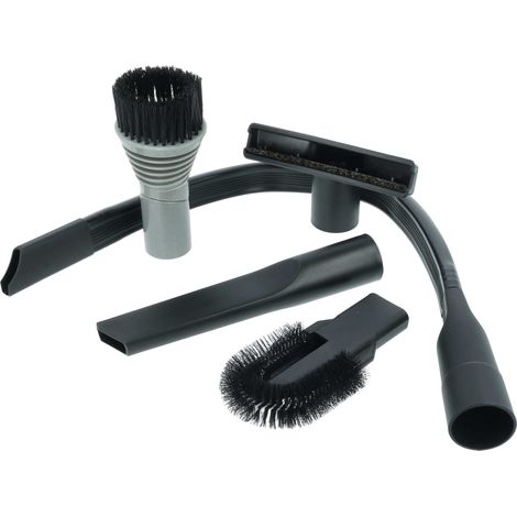 vhbw Set di bocchette da 5 pzz. compatibile con Kärcher T 101, T10/1 Professional, T10/1ecoefficency, T 111 aspirapolvere - 32 mm grigio / nero