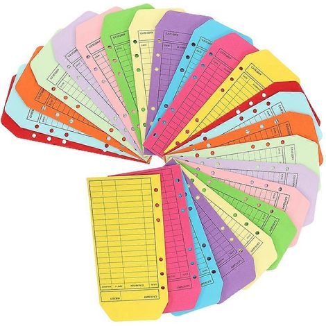 24 enveloppes à billets décoratives pour classeur, à feuilles mobiles, pour budget et fournitures de reliure-16.50X8.80X0.02CM (1/2)