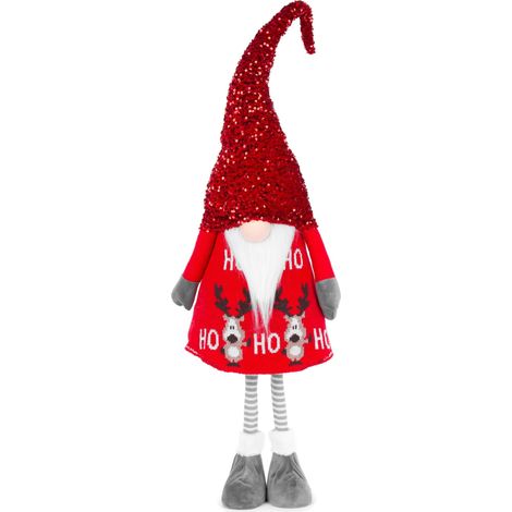 Figur MagicHome Weihnachten, Kobold, Stoff, rot, 32x22x130 cm (1/2)