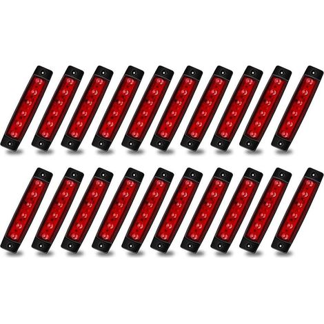 20PCS Feu de Gabarit Remorque Rouge, LED Feux de Gabarit Indicateurs De Position 12V pour Camion Remorque Camion Bus Bateau (1/5)