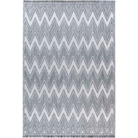 Tapis Tissé Ethnique à Poils Courts "Sarai" Gris 120 x 170 cm (1/5)