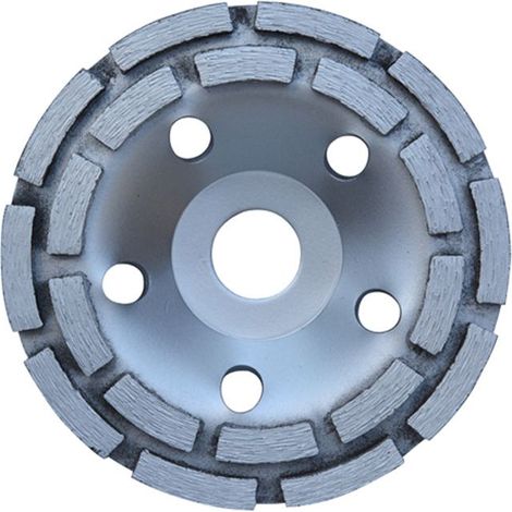 Disque Diamant, Diamant à Meuler Béton 125 x 22,2 mm Double Rangée, Meule Diamantée Universelle pour Poncer Béton, Pierre, Granit Chape, Maçonnerie, Usage Universel (1/5)