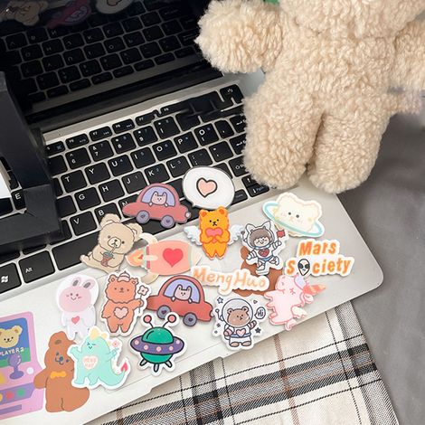 Nouvelle trousse style JK pour les élèves du primaire et du collège, jolie trousse de maquillage girly de style japonais, sac de rangement en filet, bleu, livrée avec 2 badges aléatoires. (1/3)