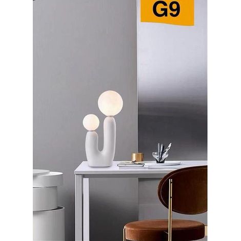 TrAdE Shop Traesio - Lampada Led Da Tavolo Lume Alien Attacco 2xg9 Max 60w Ip20 Varie Colorazioni D14 - Bianco (1/5)