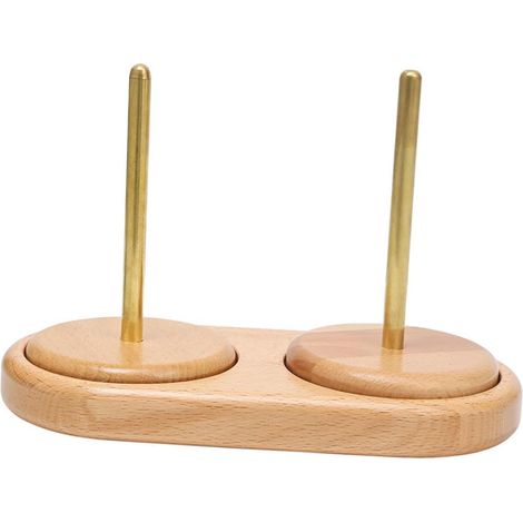 Porte-Bobines en Bois de Hêtre Double Rotatif pour Maison Support à Fils à Coudre et Accessoires de Tricot Organisateur Stable pour Bobines de Laine et Fil à Broder (1/5)