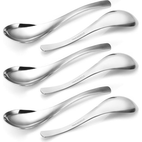 Cucharas soperas gruesas y pesadas, de acero inoxidable de alta calidad, juego de 6 (1/5)