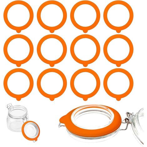 Lot de 12 joints d'étanchéité universels en silicone pour bocaux, bocaux Mason et bocaux en verre, adaptés à un usage alimentaire et réutilisables (1/5)