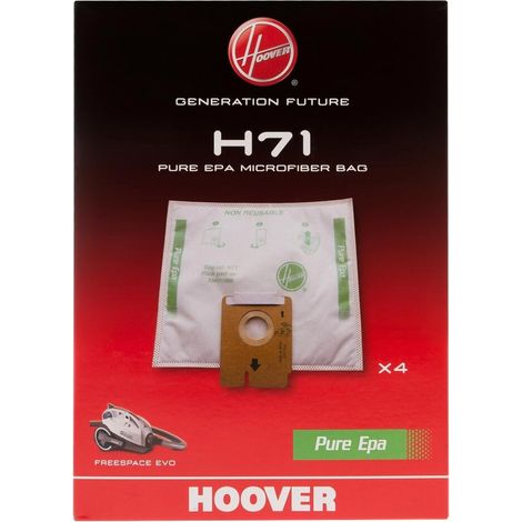 Sacchetti per aspirapolvere H71, compatibili con l'aspirapolvere a bidone Freespace Evo, sacchetti originali in microfibra, con filtro EPA puro, confezione da 4 sacchetti (1/5)