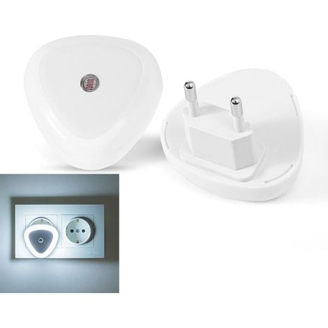 Europäische Nachtlichter, Mini-Nachtlichter mit Sensoren, automatischer Dämmerungssensor, ideales LED-Nachtlicht für Schlafzimmer, Flur, Küche (2er-Pack) (weißes Licht) [Energieklasse B]