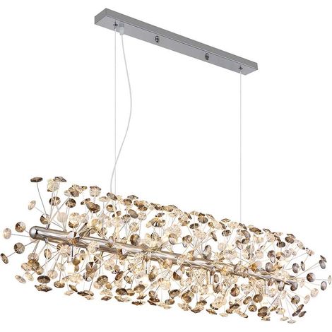 Hängeleuchte Pendelleuchte Esszimmerlampe LED 12-Flammig Kristall rauch klar (1/5)