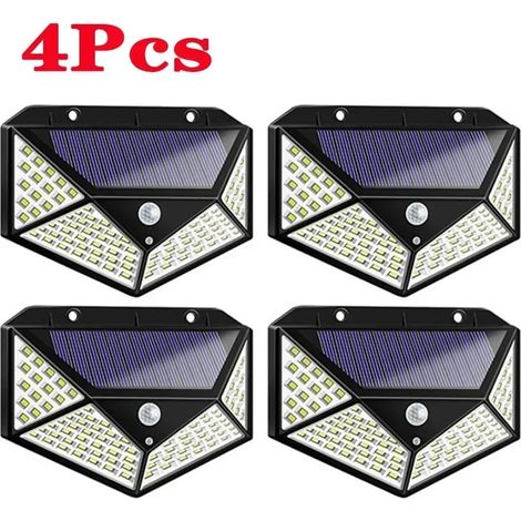 (3W-4PCS) Appliques murales solaires LED pour décoration extérieure, jardin, camping, balcon, panneau étanche (1/5)