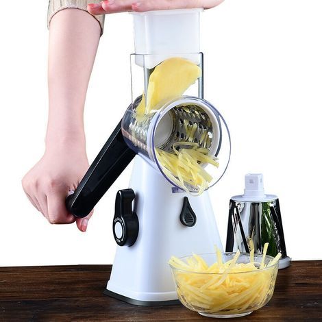 Multifunctional vegetable cutter with rotating crank, grater for potatoes, carrots, cheese. Practical and convenient. (1/2)