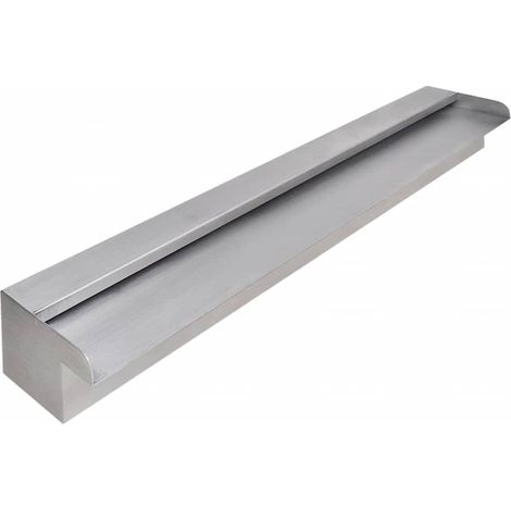 vidaXL Fuente cascada rectangular piscina acero inoxidable 90 cm (1/2)