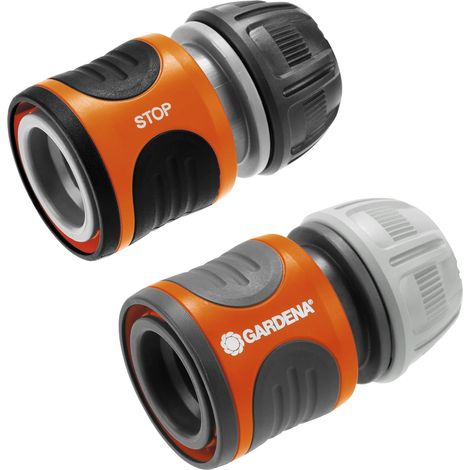Gardena raccords rapide aquastop 13 mm (1/2 pouce) et 15 mm (5/8 pouce): pour début et fin de tuyau, raccord compatible avec toutes les pièces OGS, anti-UV, antigel (18279-20) (1/4)