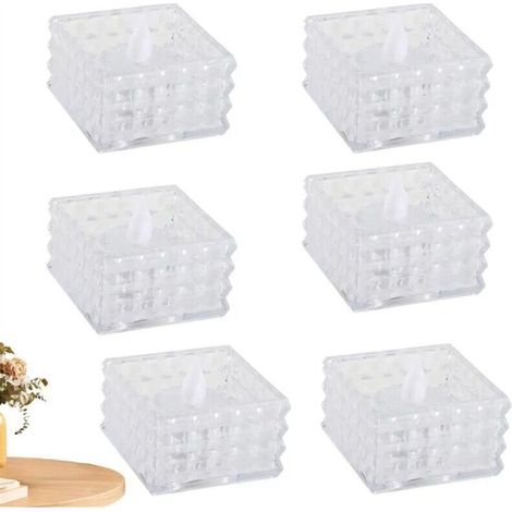 Set di 6 lumini a LED a forma di cubo, candele elettriche senza fiamma, decorazioni artificiali per matrimoni e Halloween