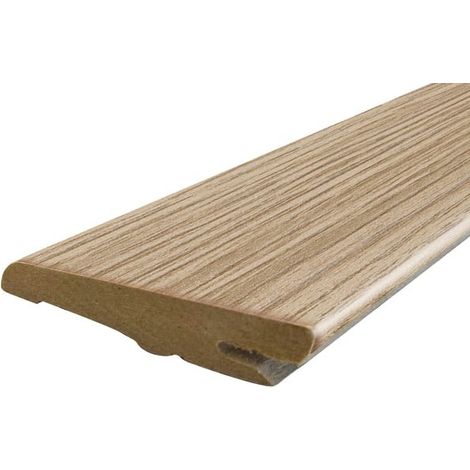 10 pezzi Battiscopa Mdf Rivestito Frassino Sbiancato mm 15 x 75 x 2400