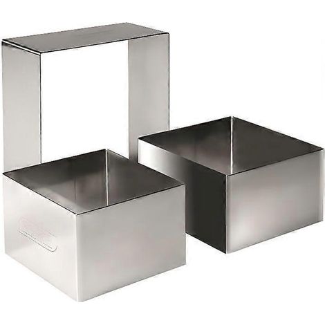 Cercle à pâtisserie carré ibili 6 x 4,5 cm en acier inoxydable, argenté, 6 x 4,5 cm (1/4)