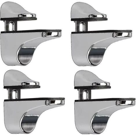 Adjustable Glass Shelf Bracket, 4 Pieces Wall Mount Glass Shelf Brackets (1/5)