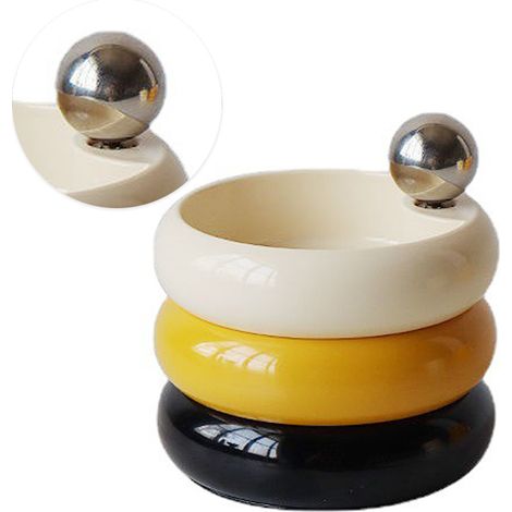 Coffret rotatif à bijoux en mélamine, organiseur multifonction multicouche, support de bureau pour boucles d'oreilles et colliers, tricolore (1/5)