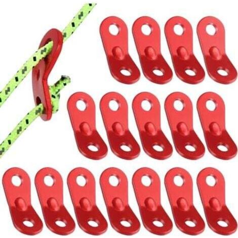 Tendeur de Corde, 16 pièces Tendeur de Corde Camping en Alliage d'Aluminium, Guyline Tendeurs Ajusteur de Corde, Tendeur de Tente, Corde Boucle Ajusteur pour Tente Bâche Randonnée (1/5)