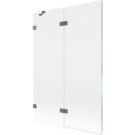 Mexen Lunar paratia per vasca da bagno a 2 ante sinistra 120 x 150 cm, trasparente, canna di fucile - 897-120-100-95-00-L (1/5)